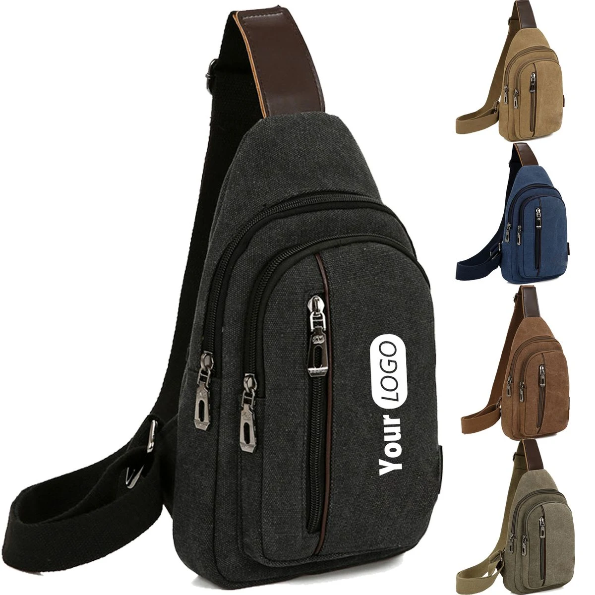 Crossbody Canvas Sling Bag Backpack with Adjustable Strap 1