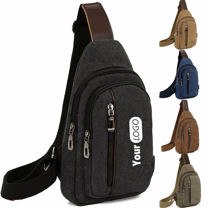 Crossbody Canvas Sling Bag Backpack with Adjustable Strap