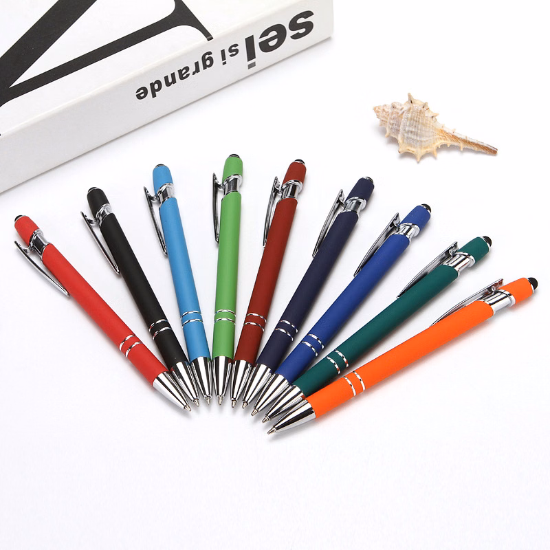 Engraved Alpha Soft Touch Pen with Stylus