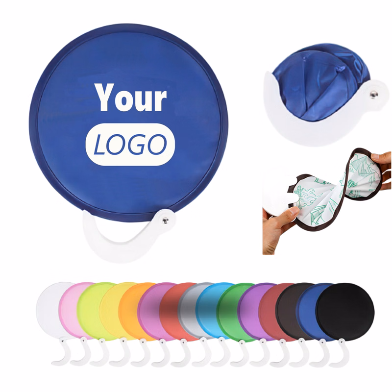 Foldable Flying Discs Fans With Handle MOQ 50 PCS