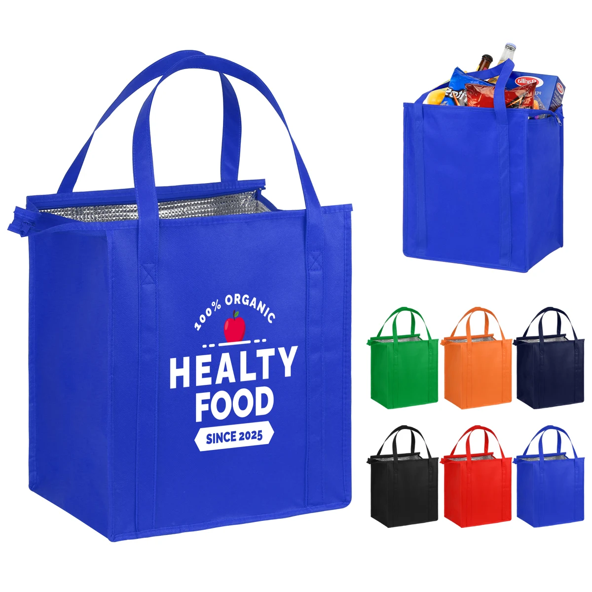 Non-Woven Insulated Shopper Tote Bag Ocean 1