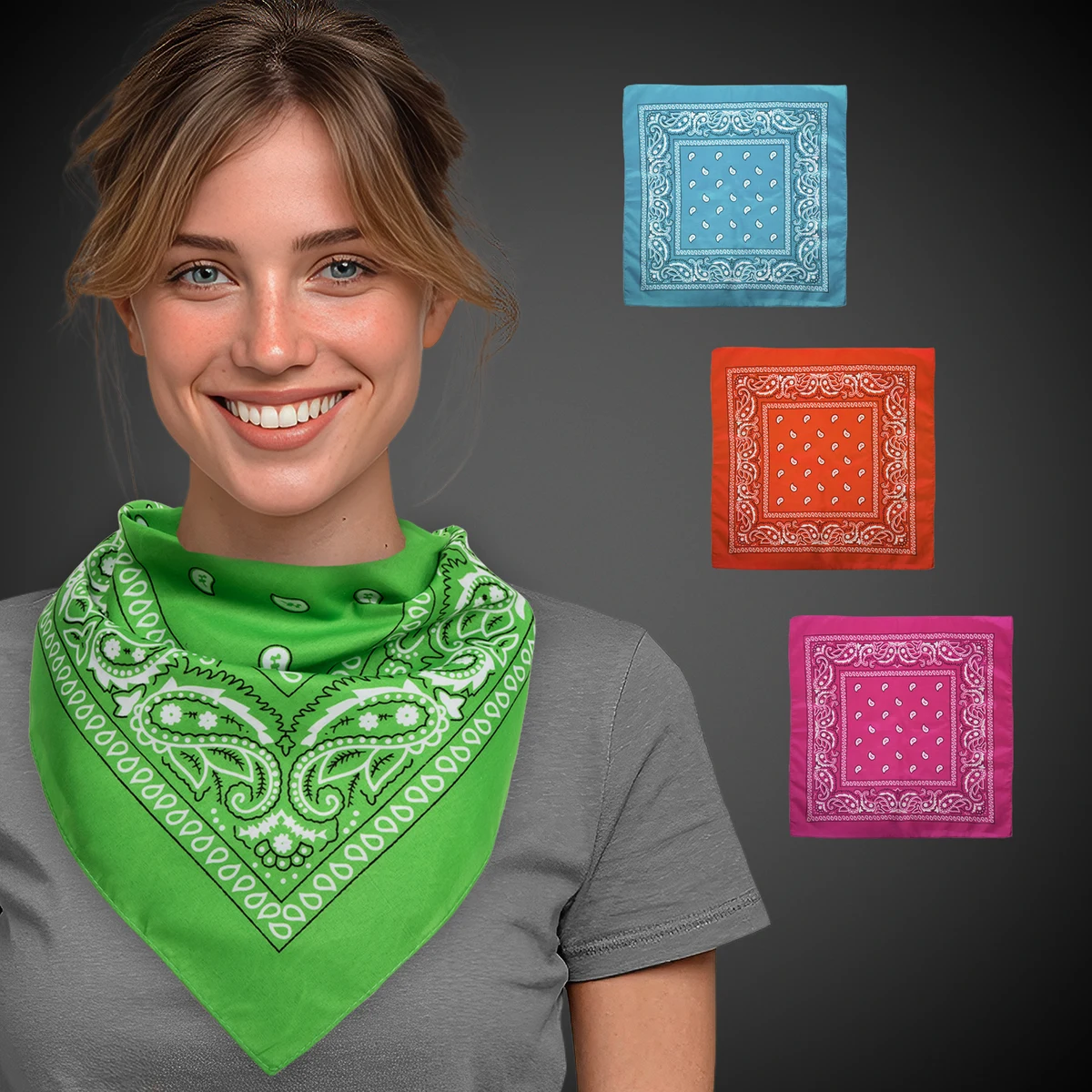 Neon Polyester Bandanas 18" X 18"(Blank) 1