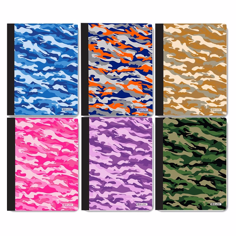 College Ruled Composition Books - 50 Sheets 6 Camouflage Covers