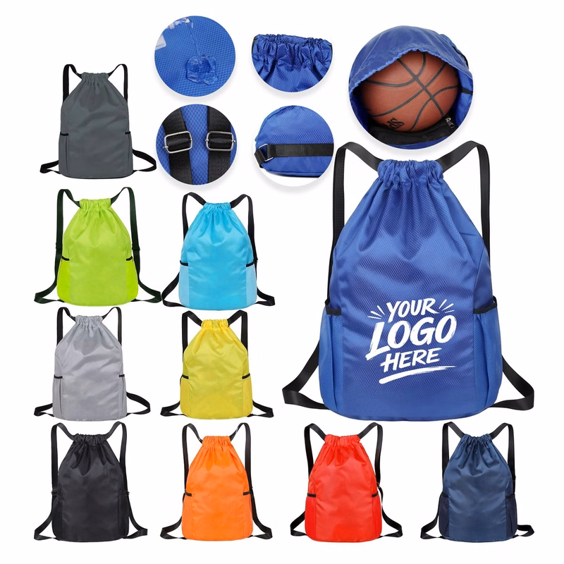 Large Drawstring Sports Backpack Gym Gear Carry Bag