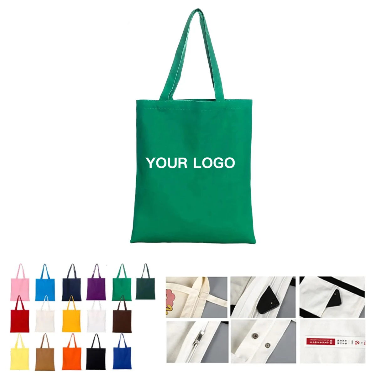 Canvas Tote Bag 15 Inch with Spacious Interior, custom tote bag with logo imprint 1