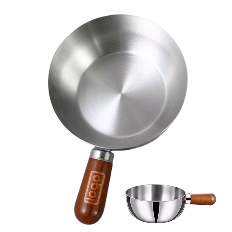Stainless Steel Instant Noodle Pot with Wooden Handle