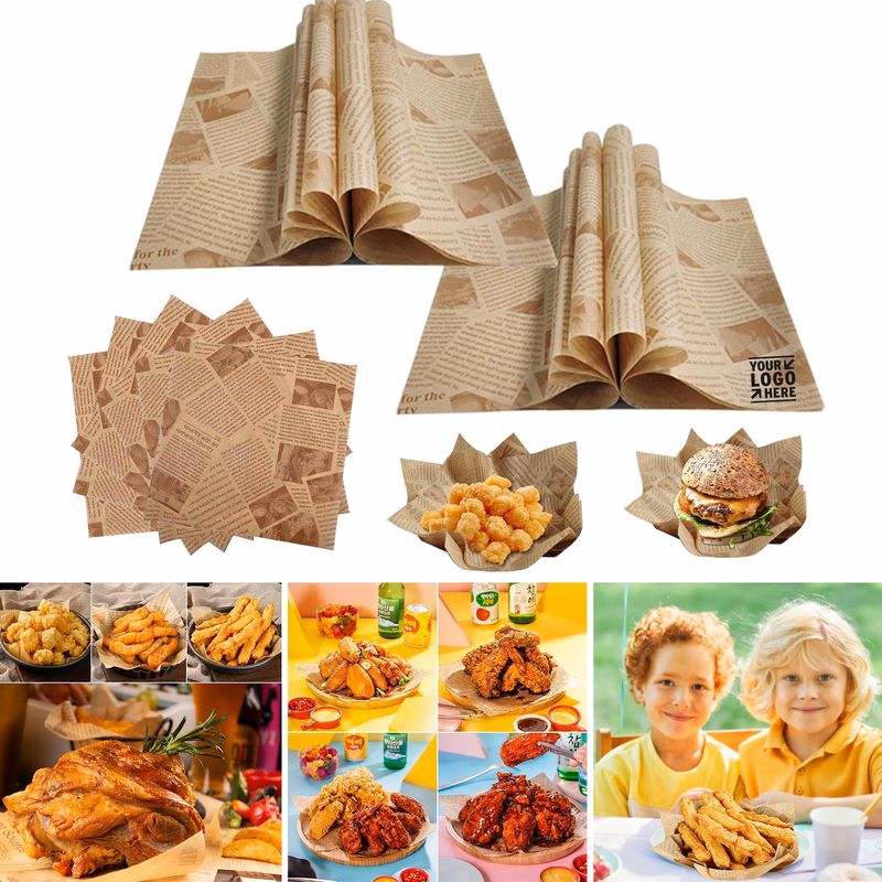10" x 10" Printed Greaseproof Waterproof Paper Liner Wrapping Tissue