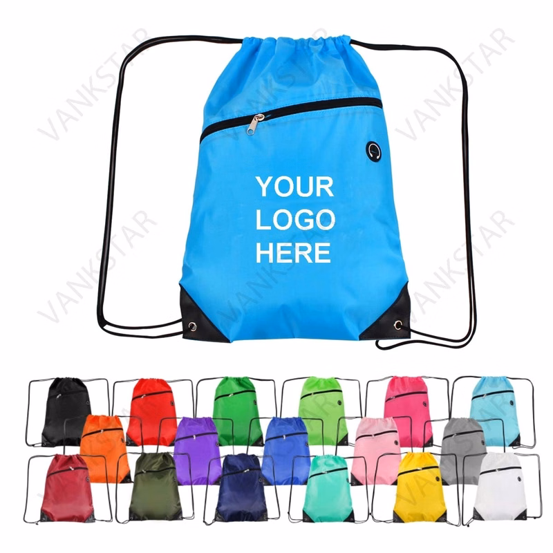 Drawstring Backpack With Earphone Hole