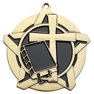 Religion Super Star Medal 2-1/4" 1