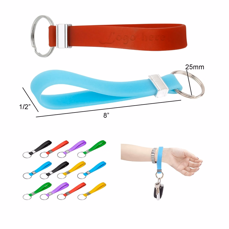 Silicone Debossed Wristband Keychain