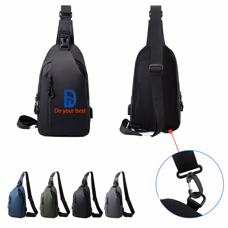 Waterproof Crossbody Hiking Bag with Leather Cover