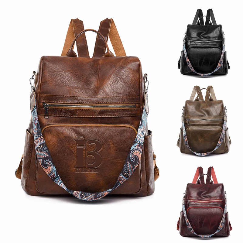 Polyurethane Women Waterproof Purse Travel Backpack