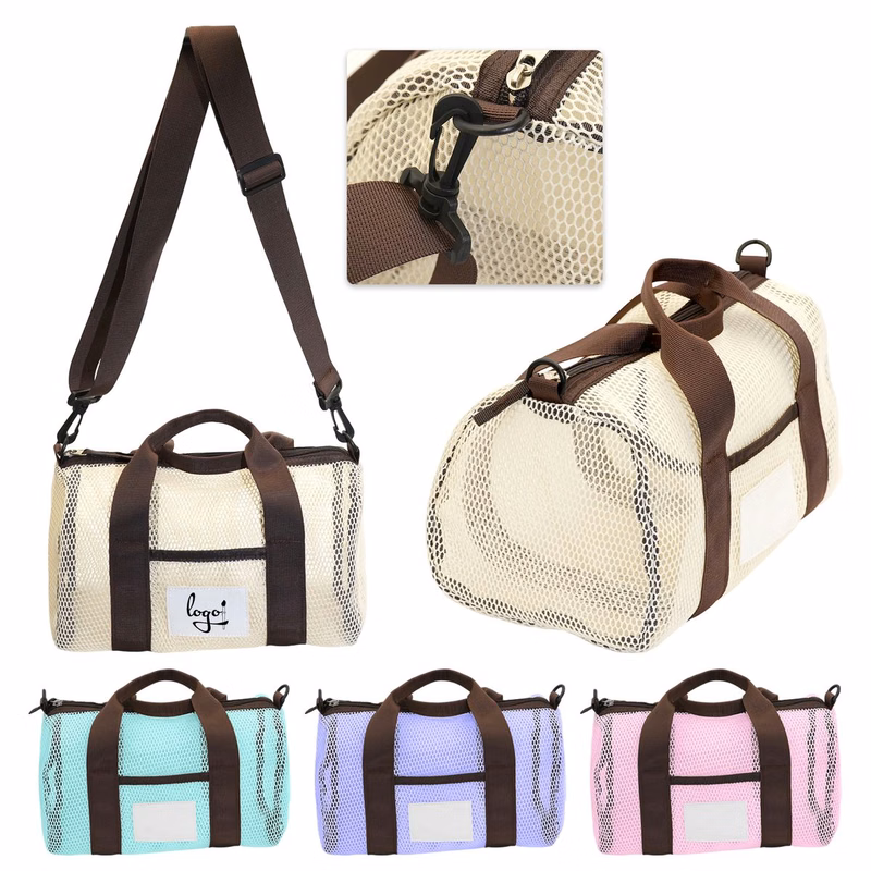 Foldable Mesh Beach Tote Bag with Straps