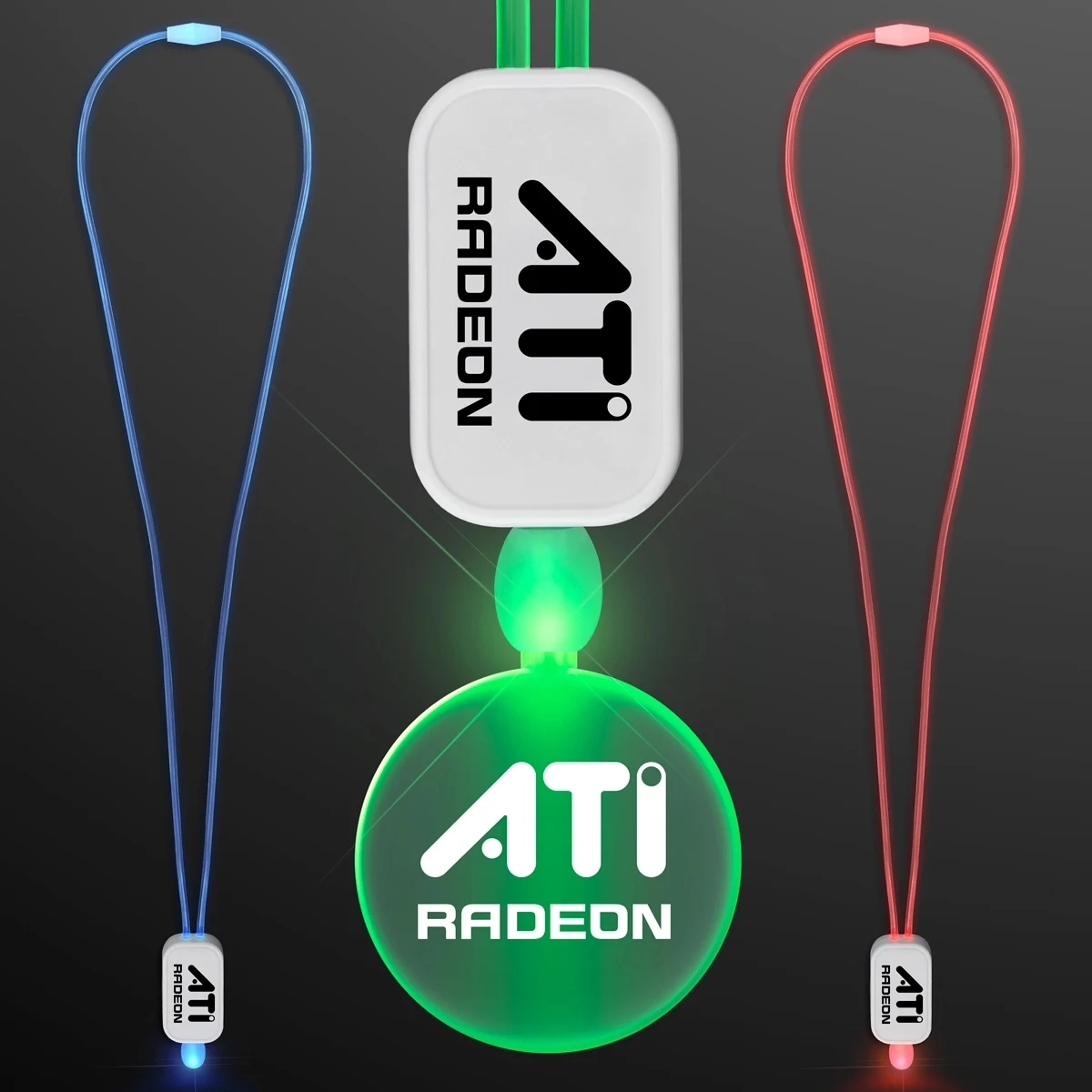 LED Neon Lanyards with Acrylic Circle Pendant 1