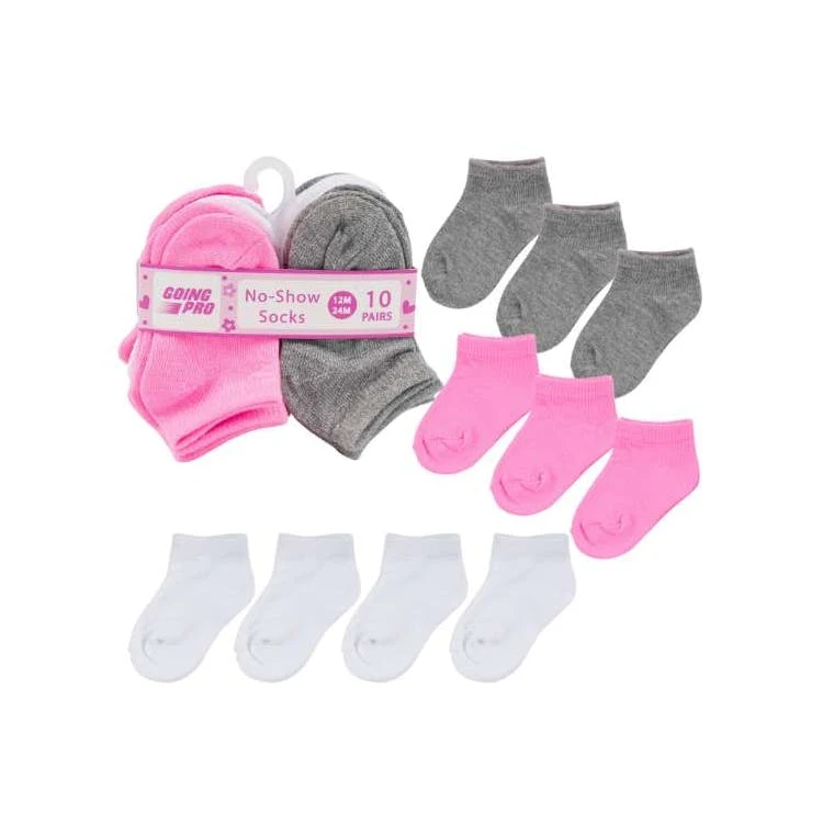 Girls' No-Show Socks - Assorted 12-24M 10 Pk 1