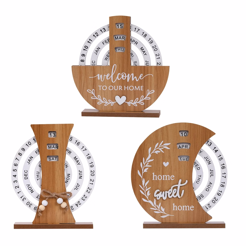 Adjustable Wooden Date Block with Custom Logo