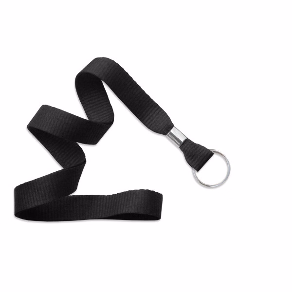 5/8" Blank Lanyard w/Split Ring (Black)