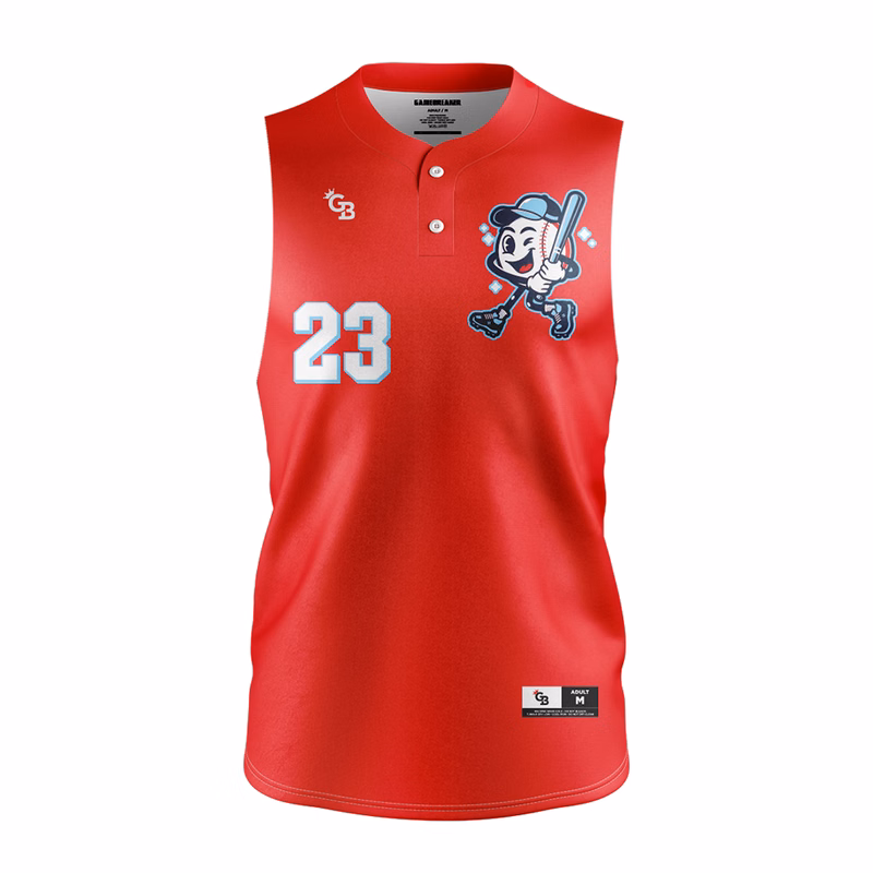 Sleeveless 2-Button Down Baseball Jerseys