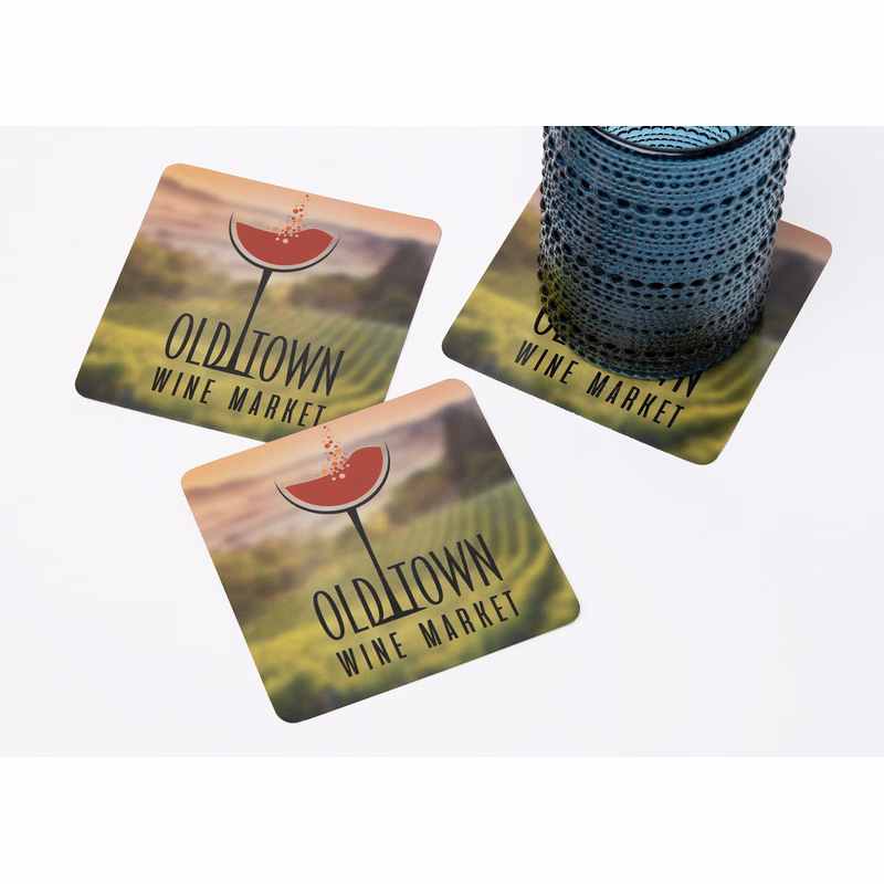 Value Square Full Color 1-Sided Paper Coaster