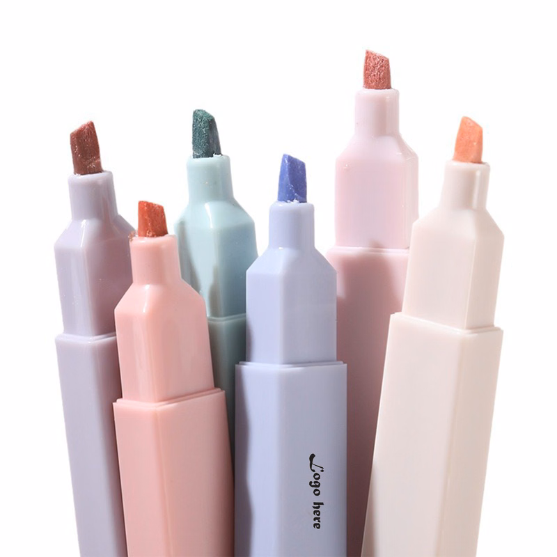 6-Pack Morandi Color Soft-Tip Highlighter Notebook Pen