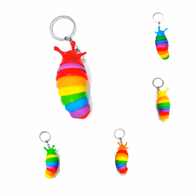 Plastic Intellectual Vent Caterpillar Keychain