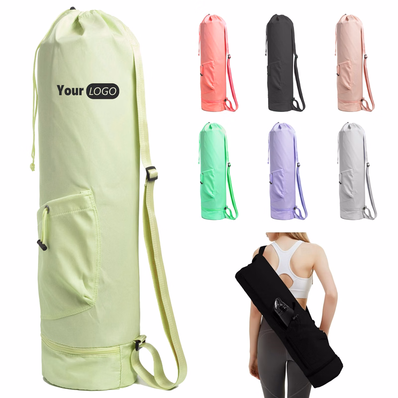 Nylon Adjustable Yoga Mat Bag With Practical Side Pocket