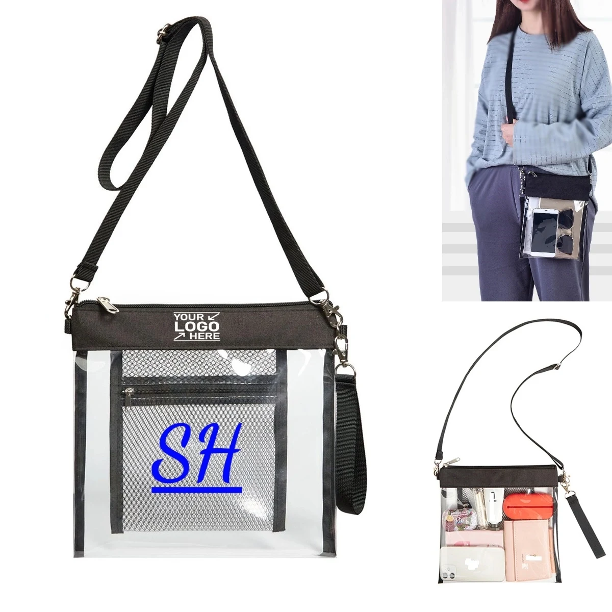 Clear Tote Crossbody Purse Bag 1