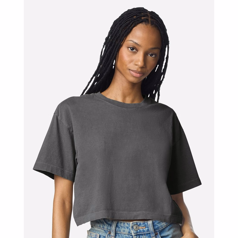 Women's Heavyweight Cotton Garment-Dyed Boxy Cropped Tee - 1302GD