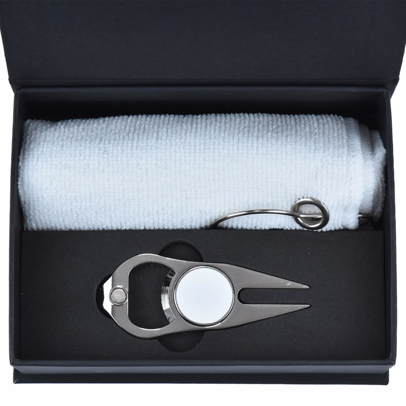 TiTUS® Divot Tool & Microfiber Golf Towel Gift Set