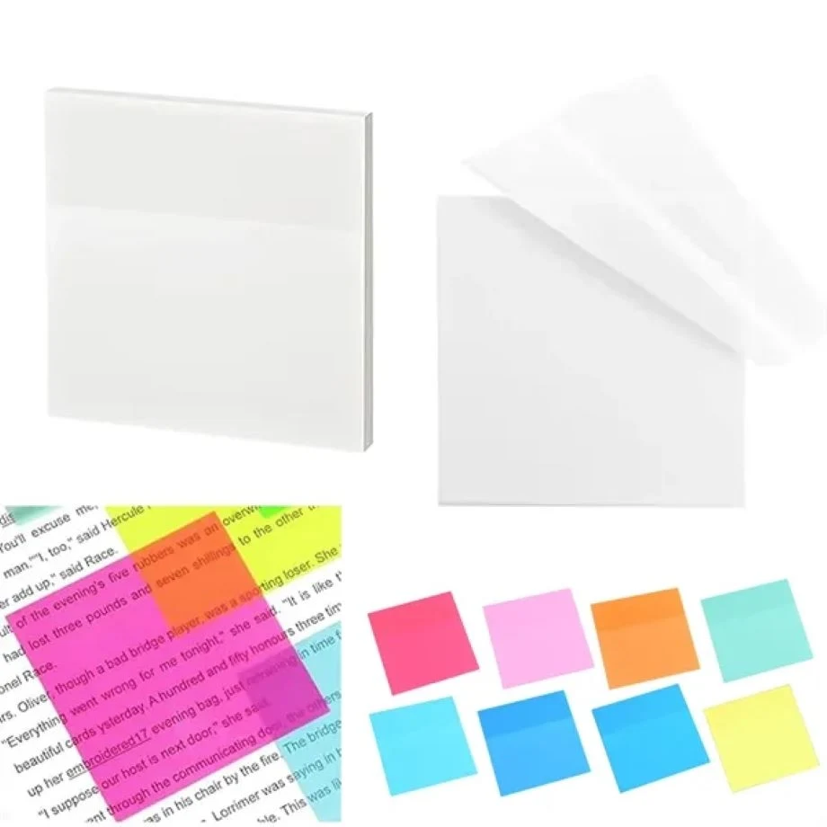 50 Sheets 3x3 Inch Transparent Clear Sticky Notes Pad 1