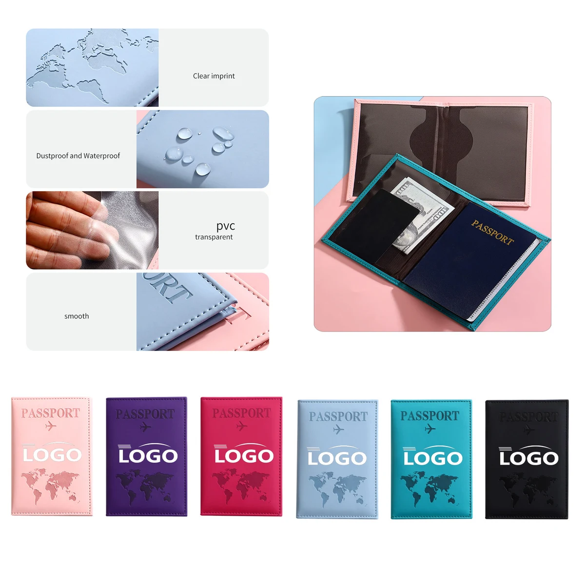 MOQ100 PU Passport Protection Case 1