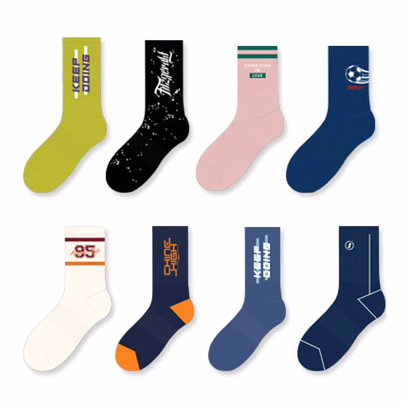 Jacquard Pure Cotton Crew Socks