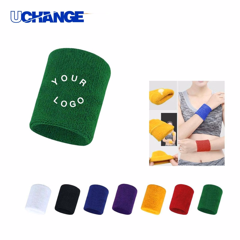 Embroidered Sports Wristband with Logo Option
