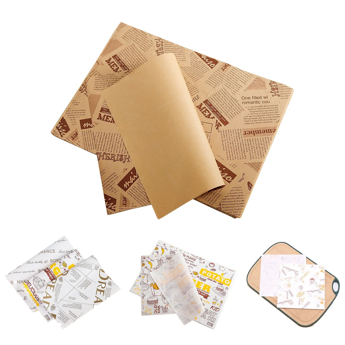10 inches Custom Food Wrap Paper MOQ 100 PCS 1