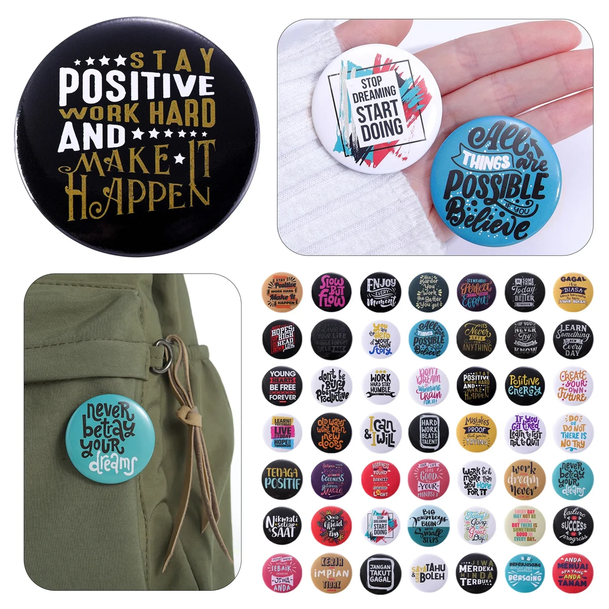 Customizable Round Cartoon Brooch 1