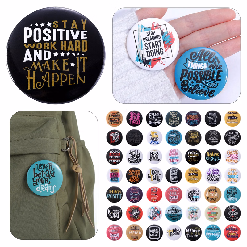 Customizable Round Cartoon Brooch