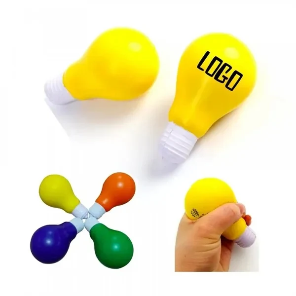 Custom 3.9" x 2.15" Durable PU Light Bulb Stress Ball — Innovative Wellness Gift 1