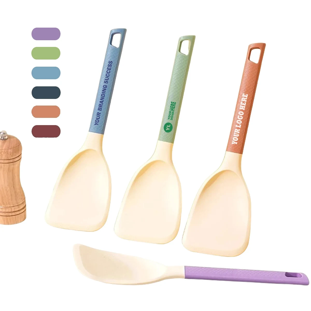 Long Handle Silicone Spatula For Nonstick Pans 1