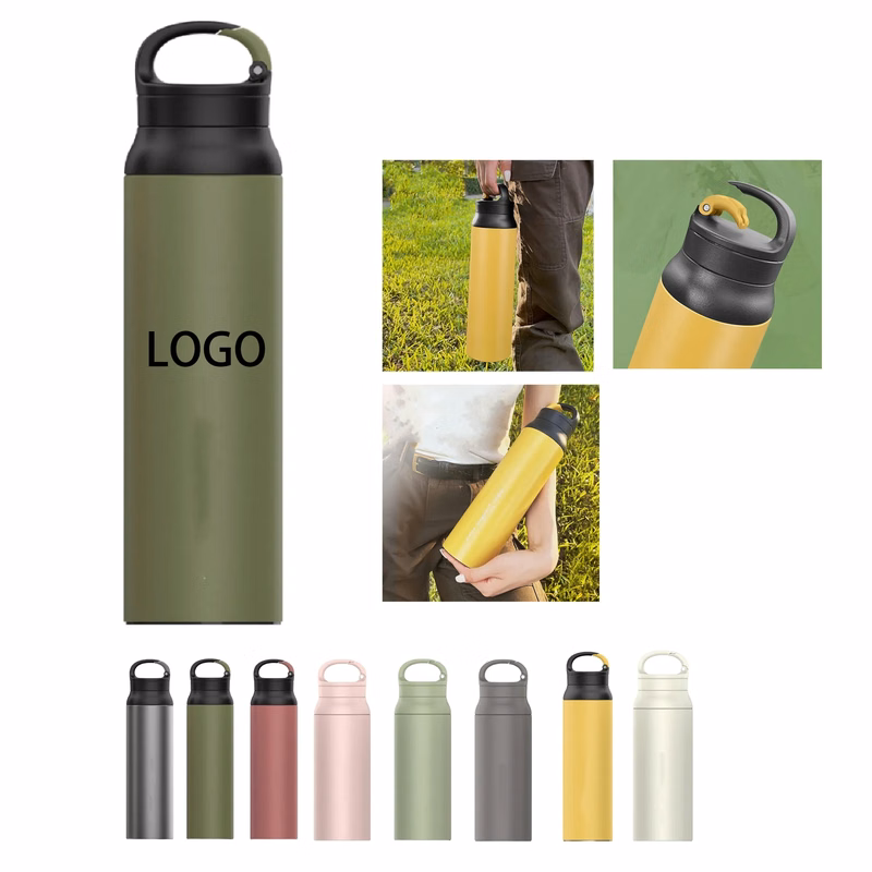 20oz Stainless Steel Outdoor Sports Water Bottle with Hook