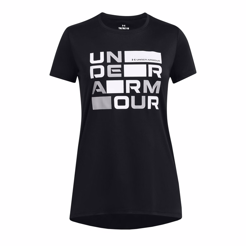 UA Tech Block Logo Girls' Short Sleeve