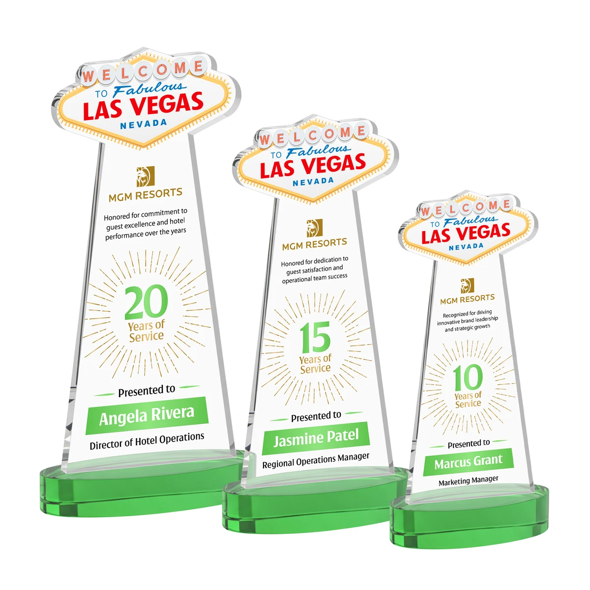 Las Vegas VividPrint™ Award on Alberton Base - Green 1