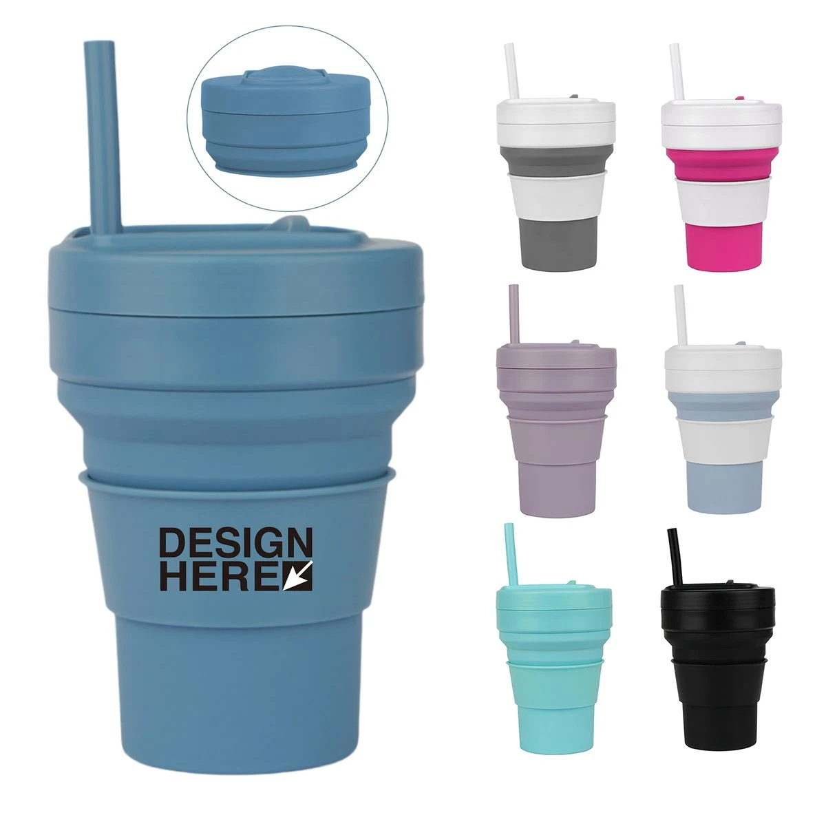 12 Oz Outdoor Silicone Folding Cup 1