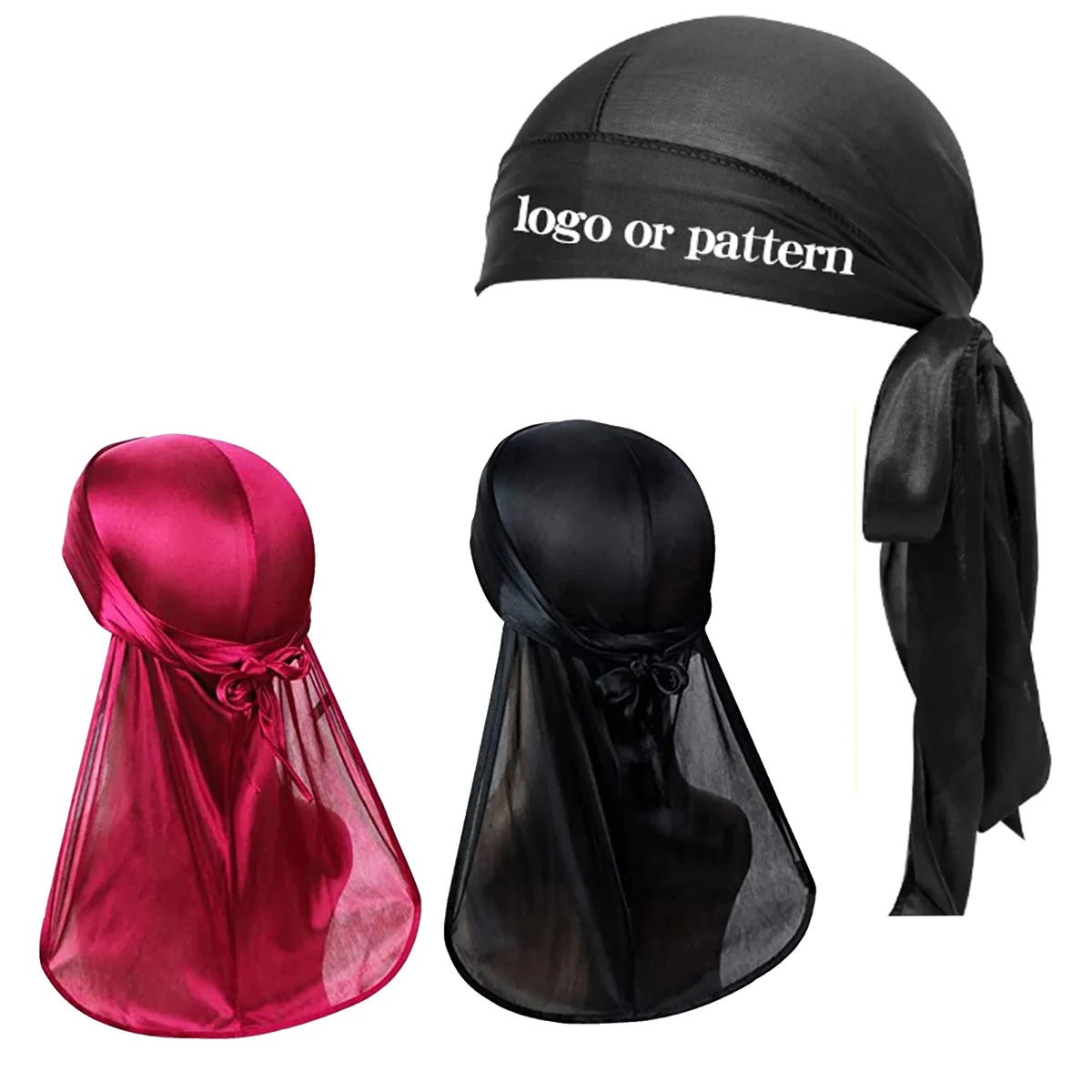 MOQ 50PCS Satin Silky Durag for Men Women 1