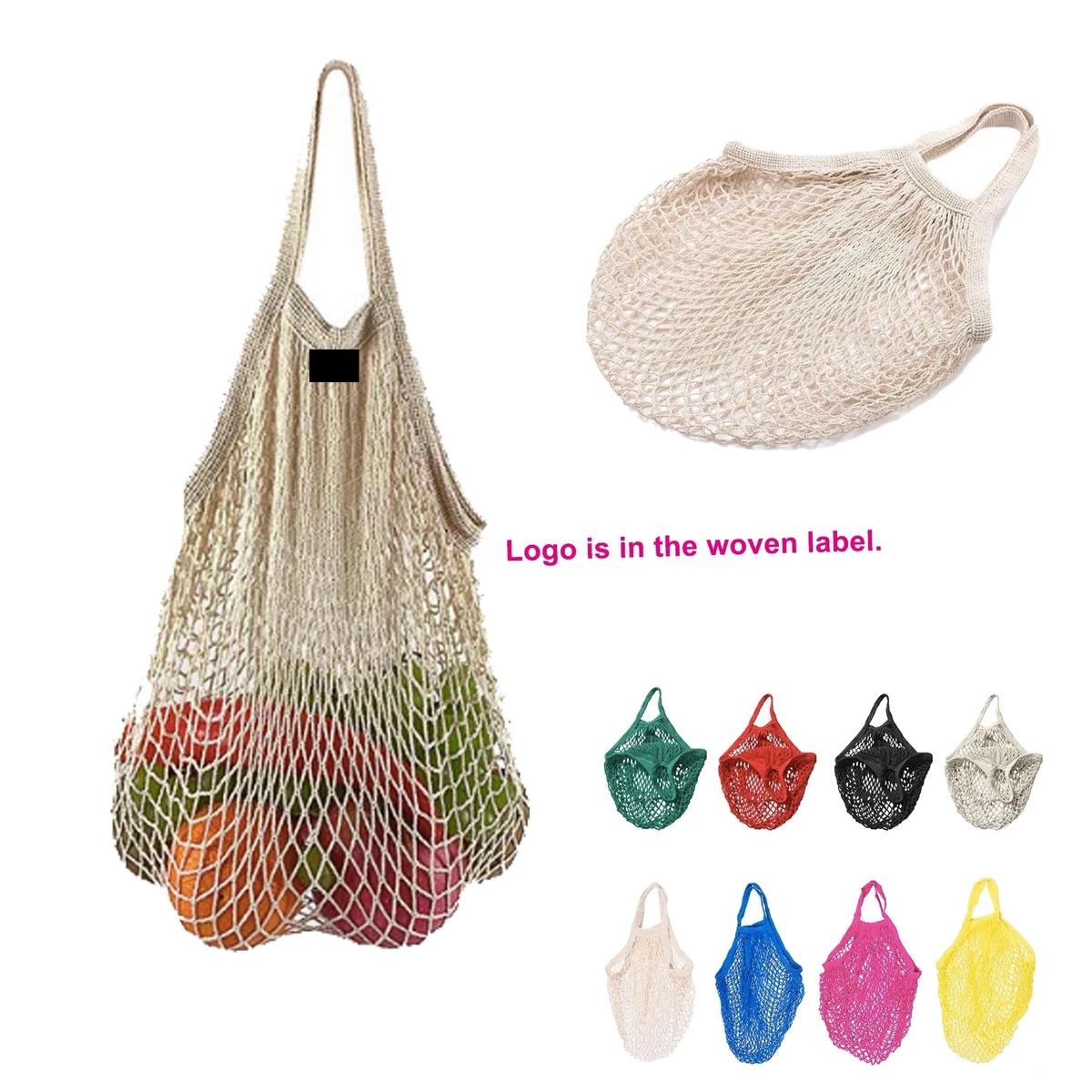 Cotton Net Grocery Bag, custom tote bag with logo imprint 1