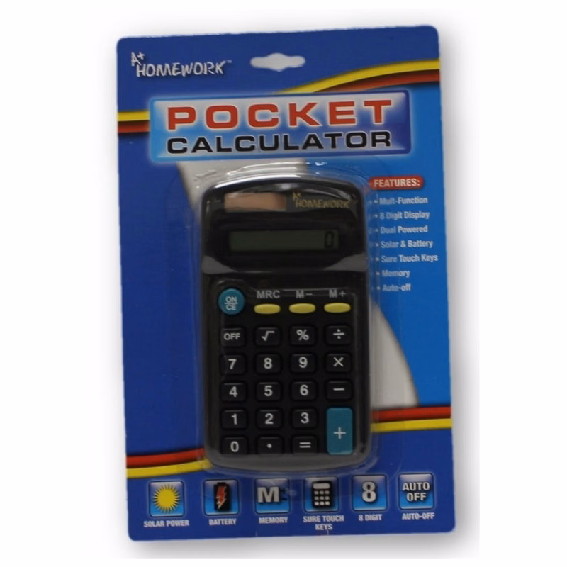 Pocket Calculators - Multi-Function 8 Digit Display