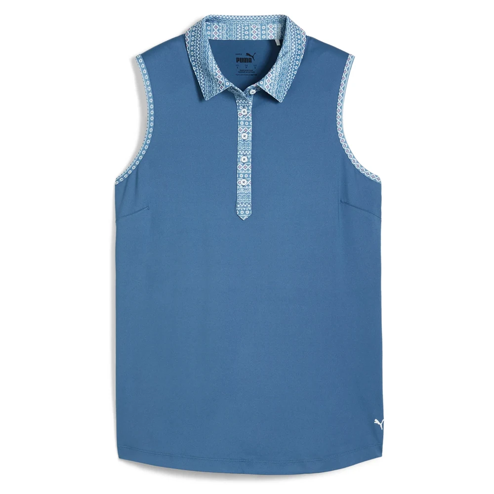 PUMA® Fair Isle Women's Sleeveless Golf Polo Shirt 1