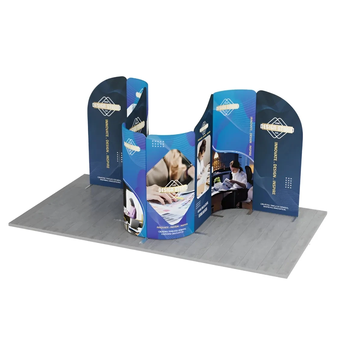 13ft Magnetic Modular Fabric Displays - Curved Shape 1