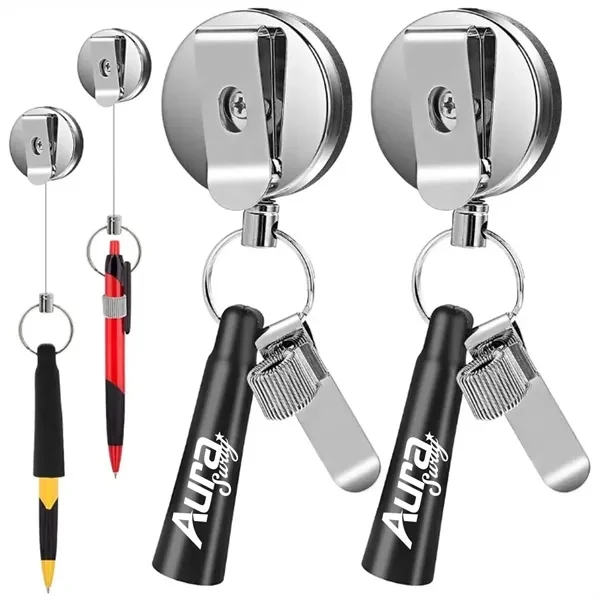 Custom Retractable Keychain with Pen Holder and Locking Mechanism — Event Essential 1