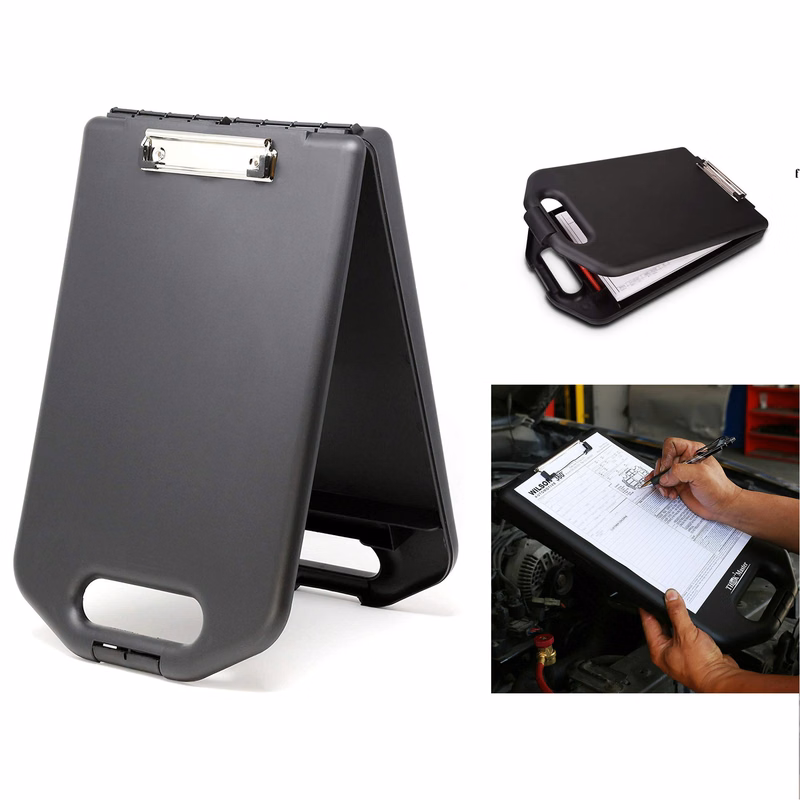 Black Plastic Storage Clipboard with Handle