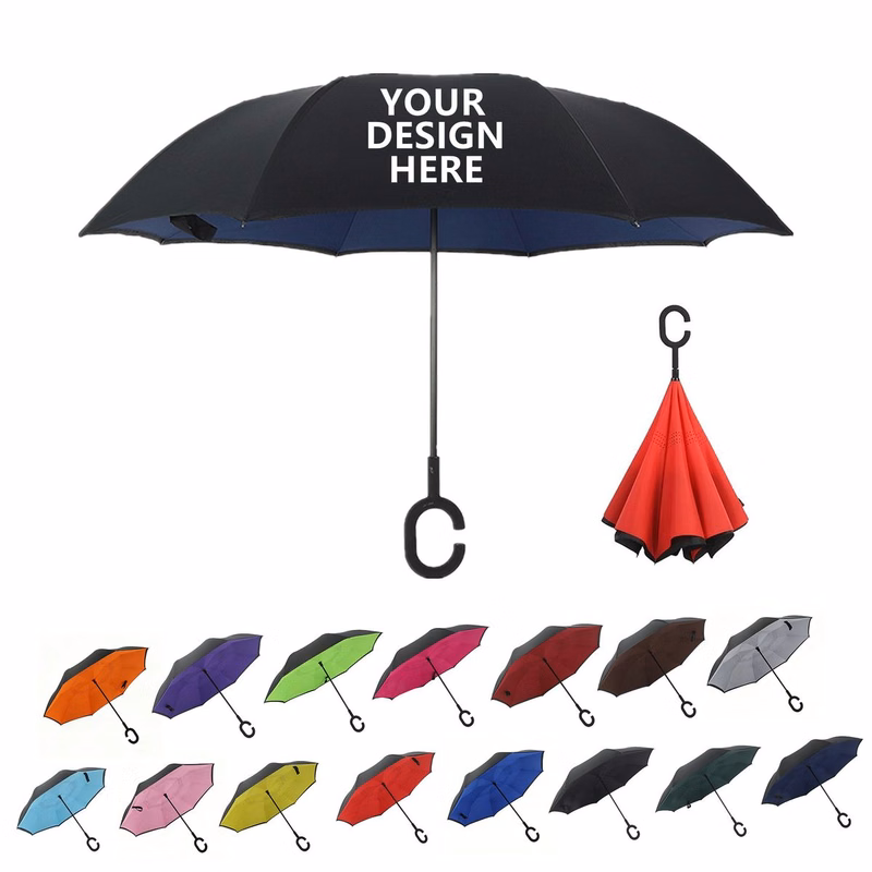 Inverted Reverse Umbrella With C-Handle